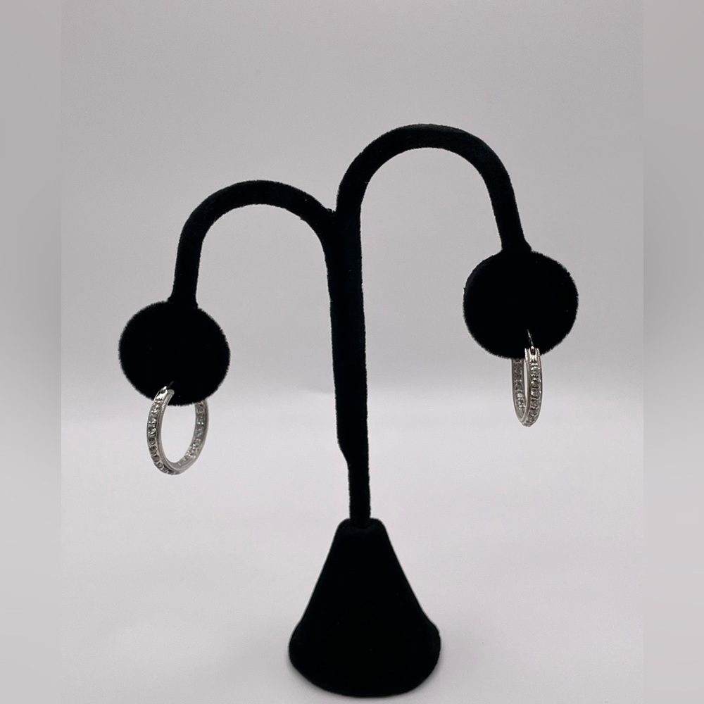 Tacori Platinum clad CZ hoop earrings